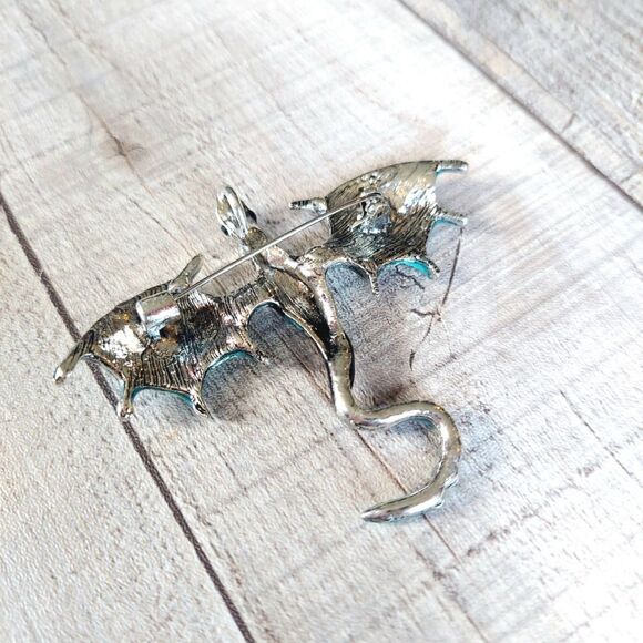 Dragon Brooch Blue and Black - Picture 2 of 3